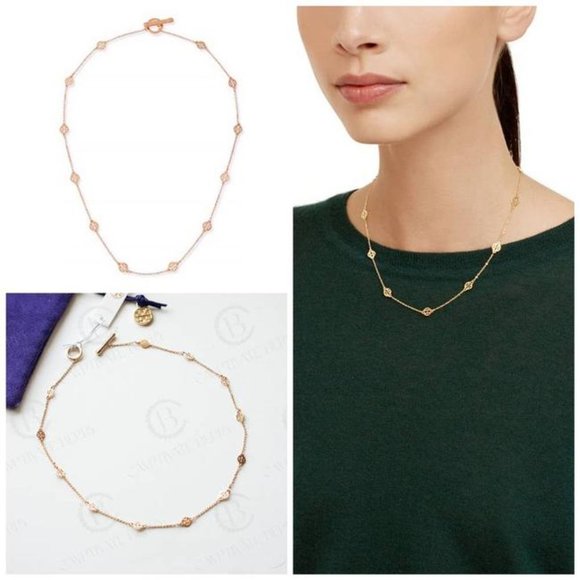 Tory Burch Mini Logo Gold Necklace - Picture 2 of 5